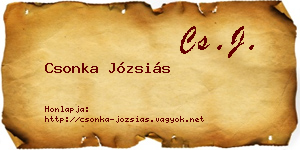 Csonka Józsiás névjegykártya